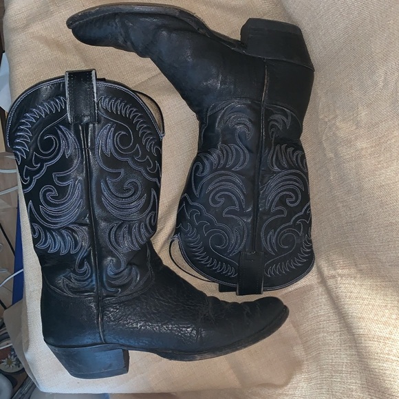 🩸PRICE DROP Vintage OLATHE Bullhide Elephant Print Exotic Leather Boots Size 9.5 - Picture 6 of 8